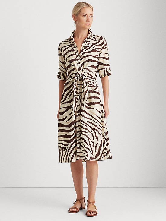 Lauren Ralph Lauren Dresses & Skirts - 289. Lauren Ralph Lauren Zebra Print Linen Shirt Dress Size 6